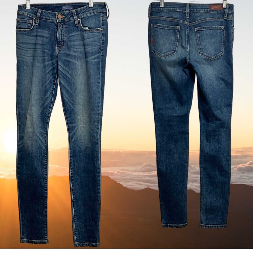 Jacob Davis Skinny Stretch Straight Leg Jeans Womens Medium Wash 28x31.